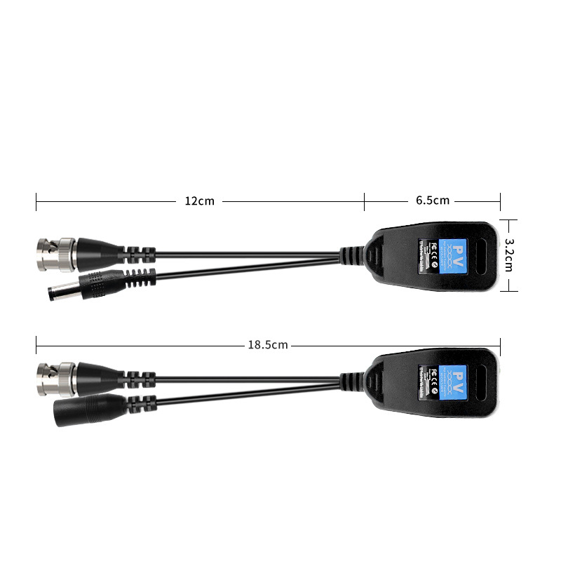 1CH PV balun RJ45 CCTV Video Transceiver Coaxial Transmitters BNC DC Supply Power Connectors For CVI TVI AHD Analog HD Camera