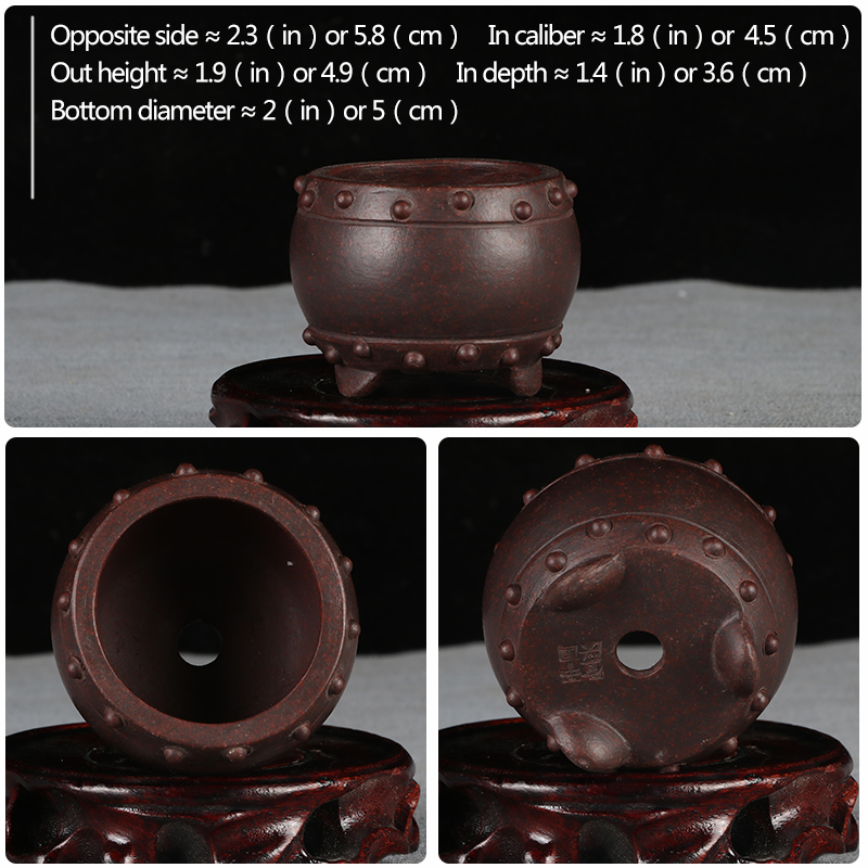 Mini pot à fleurs à sable violet | Petit pot à bonsaï, bassin non glaçure, pot de fleurs de jardin, YiXing