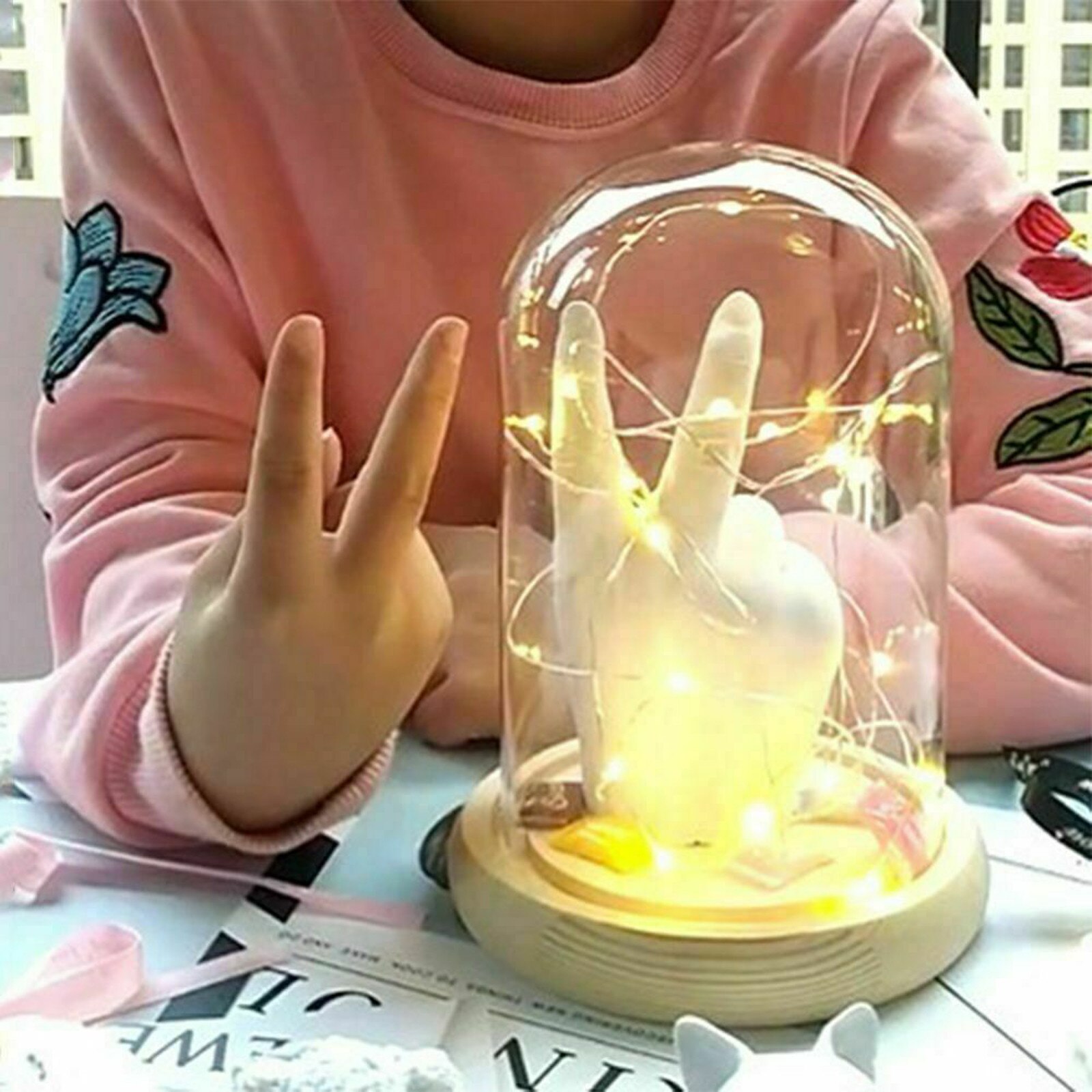 3d bébé coulée main pied souvenir mains moulage Kit grand bricolage plâtre Statue moulage Kit main tenant empreinte de main