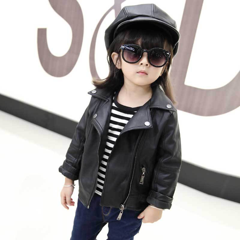 Girls PU Leather Jacket Boys Coats Autumn Spring Clothes Children Outerwear For Clothing Infant Kids Coat Baby Girl Jackets