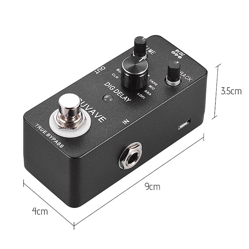 Cuvave Mini Digital Delay Guitar Effect Pedal 9 Delay Effects True Bypass Fully Metal Shell Guitar Parts & Accessories