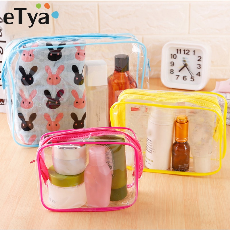ETya, organizador de viaje, bolsa de maquillaje transparente, bolsa de cosméticos de PVC, estuche de belleza impermeable, bolsa de aseo, bolsa de maquillaje, bolsas de lavado