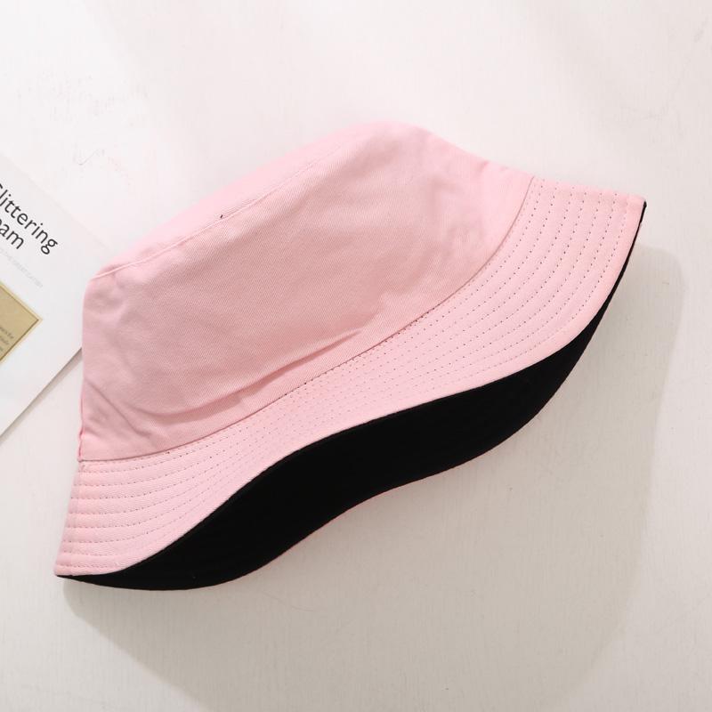 Cokk sommer sammenleggbar bøtte lue unisex kvinner utendørs solkrem bomull fiske jakt cap herre servant chapeau solbeskyttelse hatter: Rosa