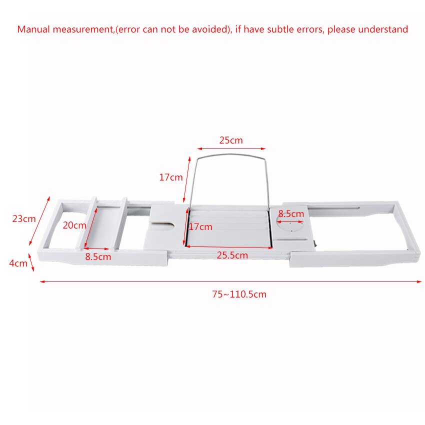 Retractable Bathtub Rack Support Bamboo Bath Rack Multifunction Tub Caddy Tray Organizer Shelf Bridge Wine Glass Book Holder