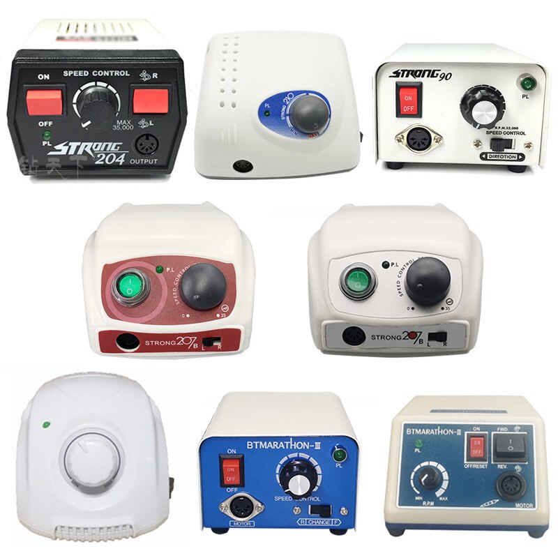 Strong 210 Marathon Power Control Box For Micromotor Handpiece 65W Manicure Pedicure machine Electric Nail Drill Pedal Equipment