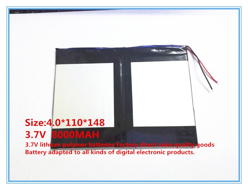 3,7 V,8000mAH,[40110148] PLIB (batería de iones de litio/iones de litio de polímero) para tablet pc,mid,power bank, para Sanei N10,Ampe A10