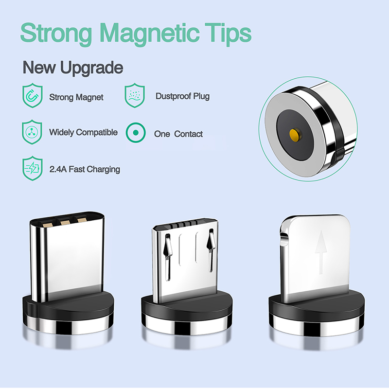 5 sztuk uniwersalnych końcówek magnetycznych do okrągłego kabla magnetycznego typu C Micro USB Części zamienne do telefonu komórkowego Adapter wtyczki przeciwpyłowej