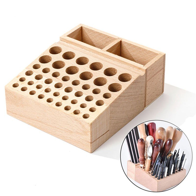 Leather Tool Storage Shelf Box Holder Organizer Leathercraft Rack Stand Wooden Leather Craft Rack Holder