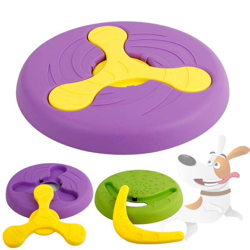 Platillo volador de silicona divertido multifunción juguete para perro gato Juguete para perro discos voladores resistentes para masticar cachorro juguete interactivo para mascotas