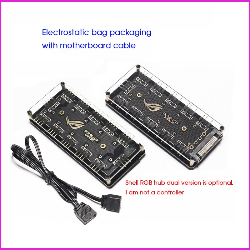 12V 4pin RGB AURA 5V 3 pin ARGB RGBW Cable Splitter Hub Case w/ Tape & Extension Cable Adapter LED Strip Light PC RGB Fan Cooler