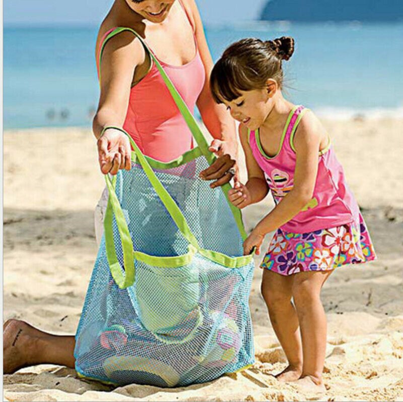 Sac DE jouets DE plage pour enfants, fourre-tout, filet DE sable pliant