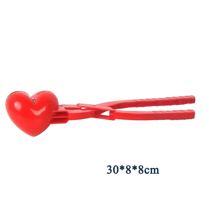 Snowball Maker Clip Plastic Mold Tools Winter Play Snowball Fight for Kids and Adults Love Duck Round Shape Outdoor Sports Clip: Red heart