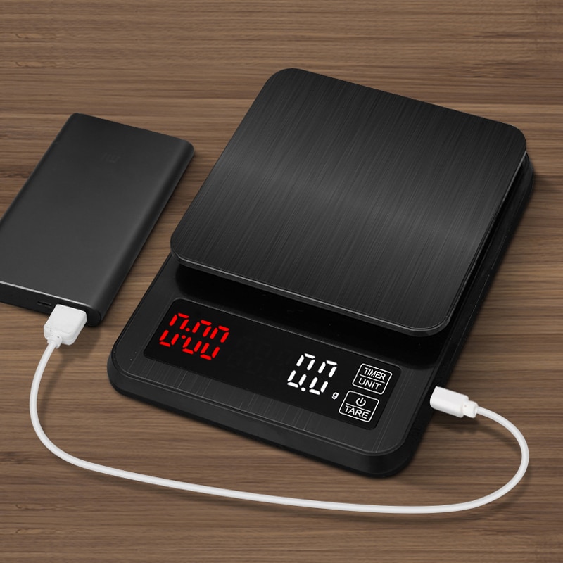 Tarkkuus elektroninen keittiövaaka 5kg/0.1g 10kg/1g lcd digitaalinen tippakahvivaaka ajastimella painotasapaino kotivaaka