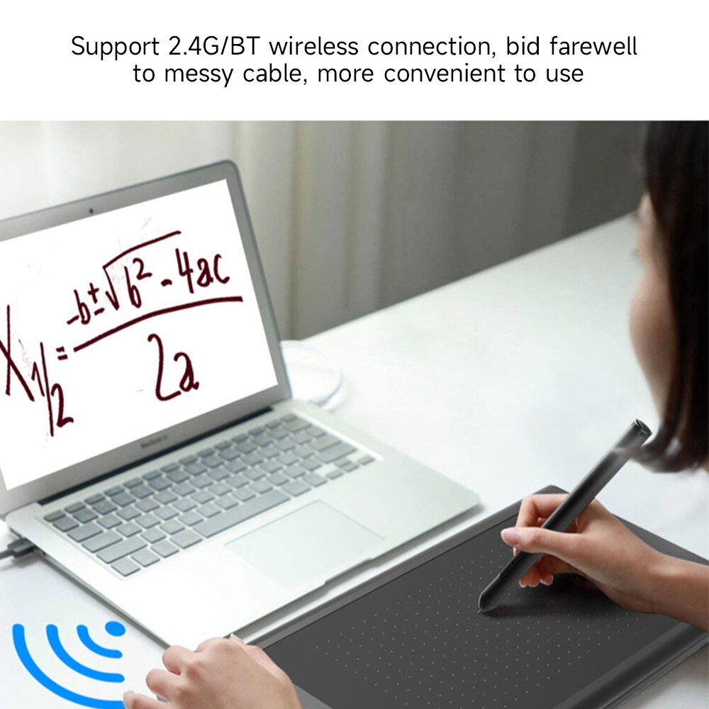 Tableta gráfica WP9625B, Tablet de dibujo con 8192 niveles de sensibilidad a la presión, resolución 5080LPI, 230PPS, velocidad de lectura, conexión 2,4G/BT