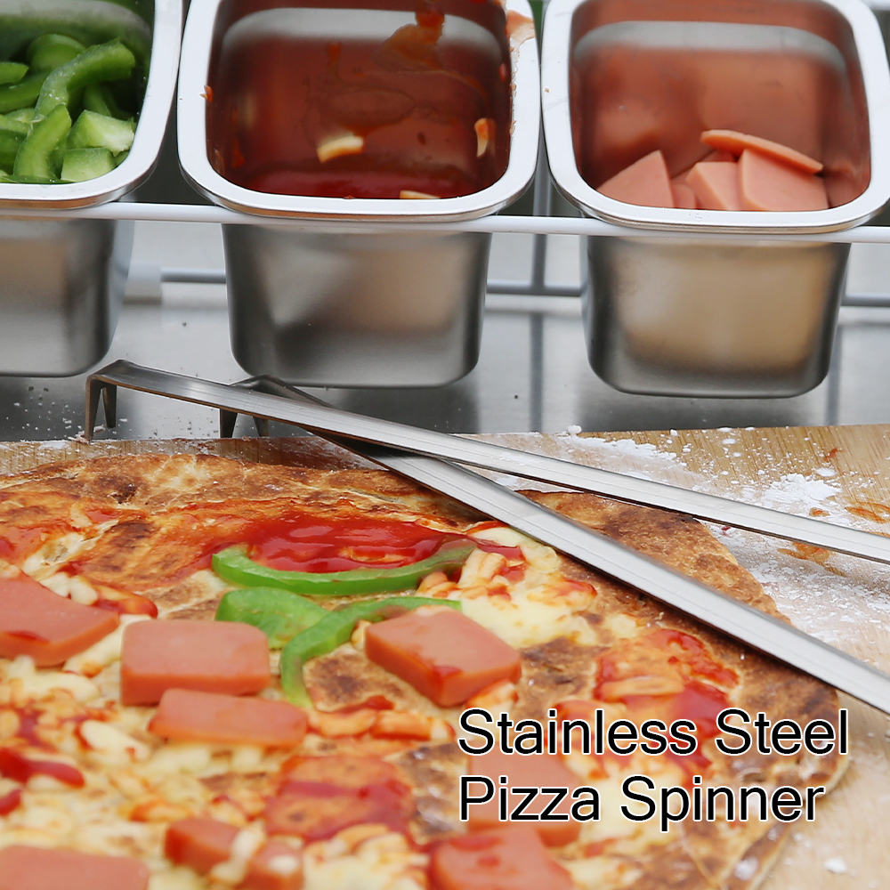 SHANGPEIXUAN Pizza Spinner Draaivork 19 inch RVS Pizza Turner Pizza Outdoor Pizza Gereedschap Oven Accessoires