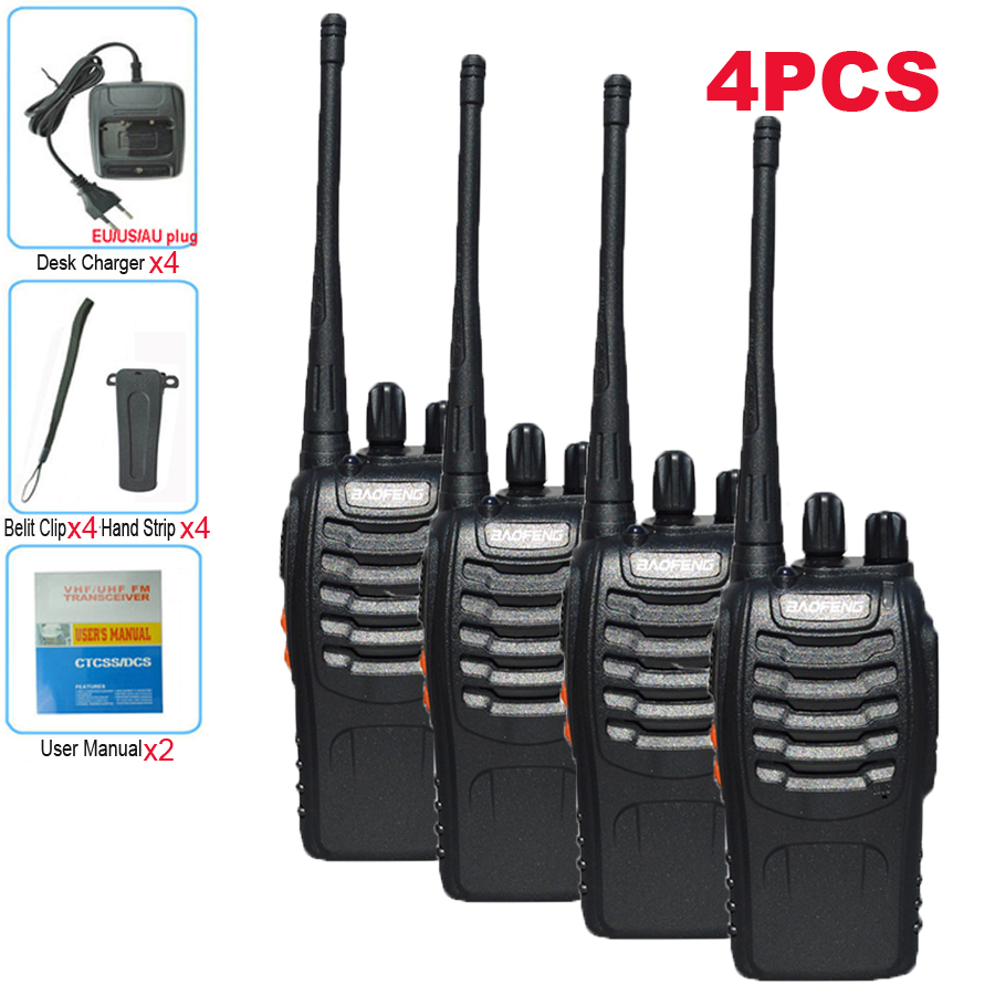 4PCS Originale Baofeng BF888S Walkie Talkie 5W BF-888S 5KM UHF 400-470MHZ Ricetrasmettitore Portatile Radio Bidirezionale BF 888S Citofono: Rosso / American
