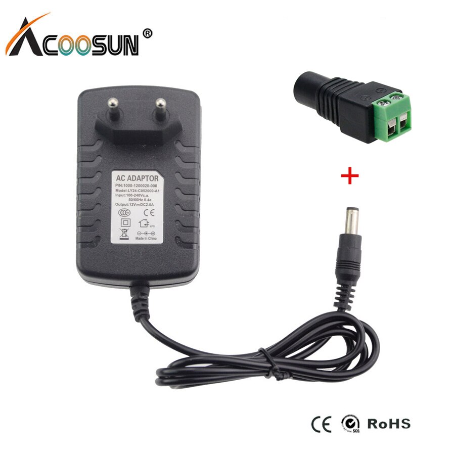 12V Adapter EU US Power Supply 12V Transformer Adapter AC 110V 220V DC 12V 2A 3A RGB LED Strip EU US Plug 2.5*5.5mm Jack