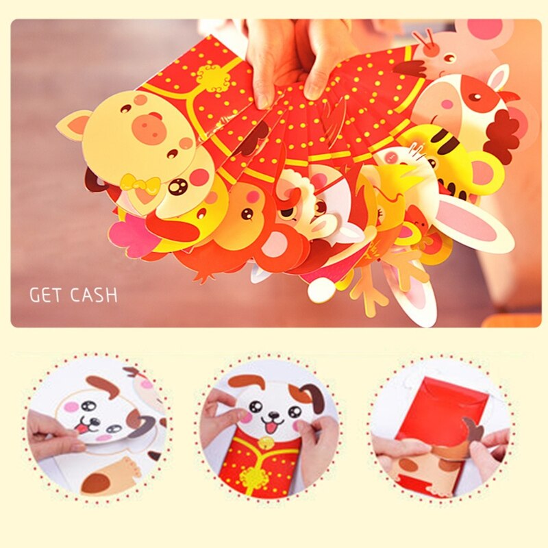 12 Chinese Geluk Rode Enveloppen Chinese Jaar Van De Os G88E