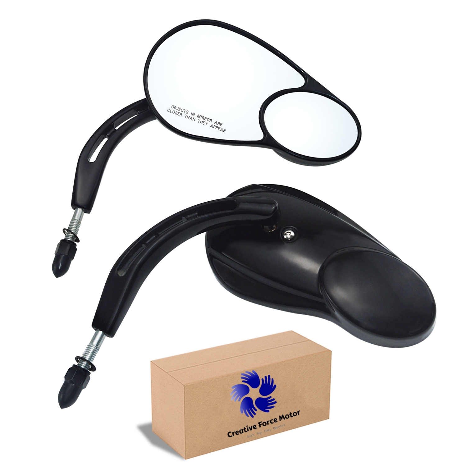 5/16 "Dividir Da Motocicleta Visão Espelhos Retrovisores Para Harley Suzuki Honda KAWASAKI Sportster Touring Road King FLHR Electra Street Glide Fat Boy Património acessórios para motos: Preto