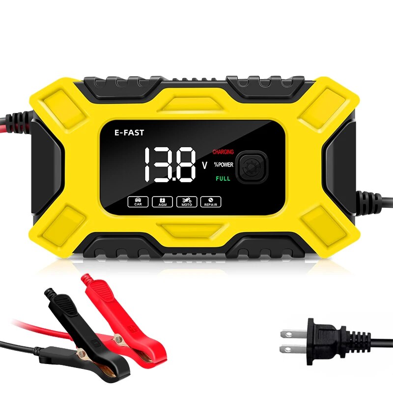 Automatische Autobatterie ladegerät Anfang Reparatur ladung intelligente Schnell ladung für 12V 6a Motorräder digitale Autos Geländewagen: Armee Grün