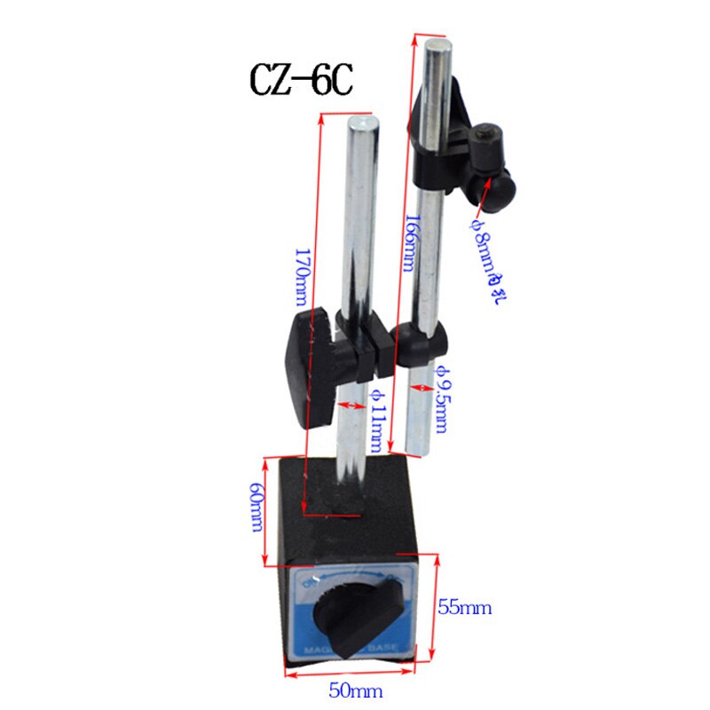 Meetklok Gauge Universele Magnetische Base Holder Stand Tafel Schaal Precisie Indicatoren Centrum Finder Meting Tool: Blauw
