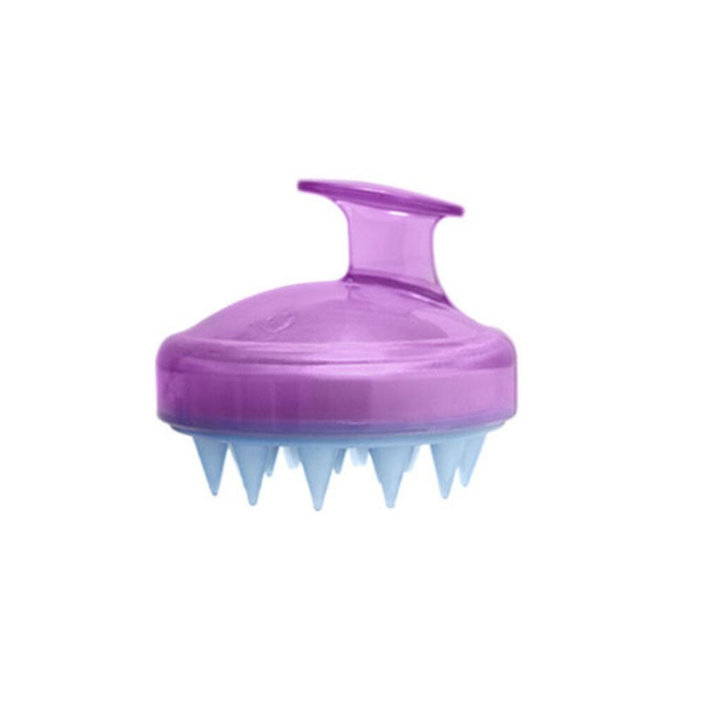 Dropship cabeça de silicone suave escova de massagem de cabelo escova de banho couro cabeludo estimular a massagem do couro cabeludo crescimento do cabelo pente: ROXO