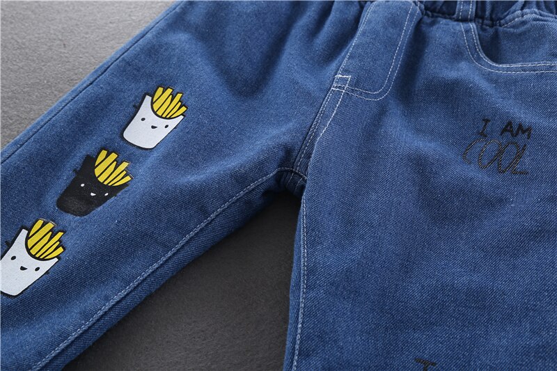 Winter jongens polar fleece voering opgerolde jeans kinderen kinderen all-match warme denim broek kinderen plus fluweel dikke denim broek
