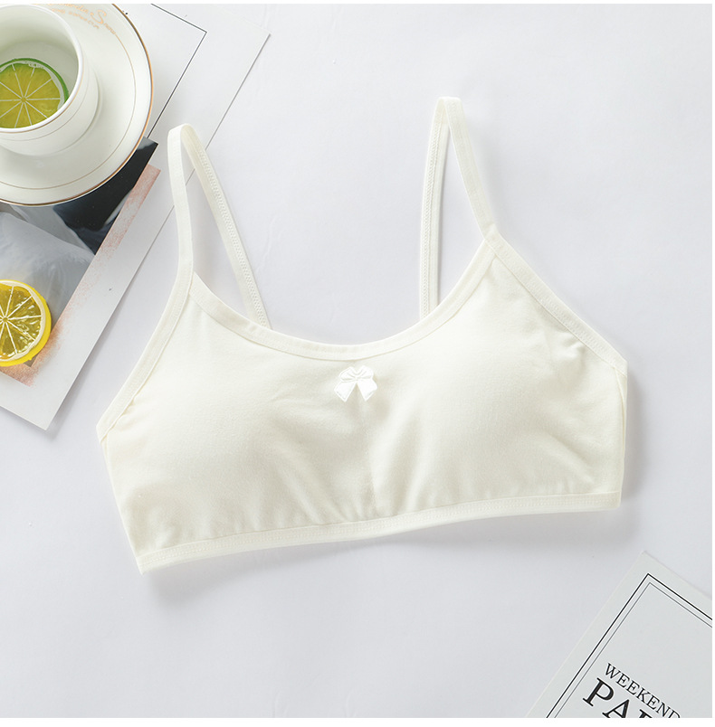 2PC Bra for Teen Girls Developmental Vest 14 Junior High School Students Puberty Girls Bras, Big Girls Underwear Thin Teen: Yellow