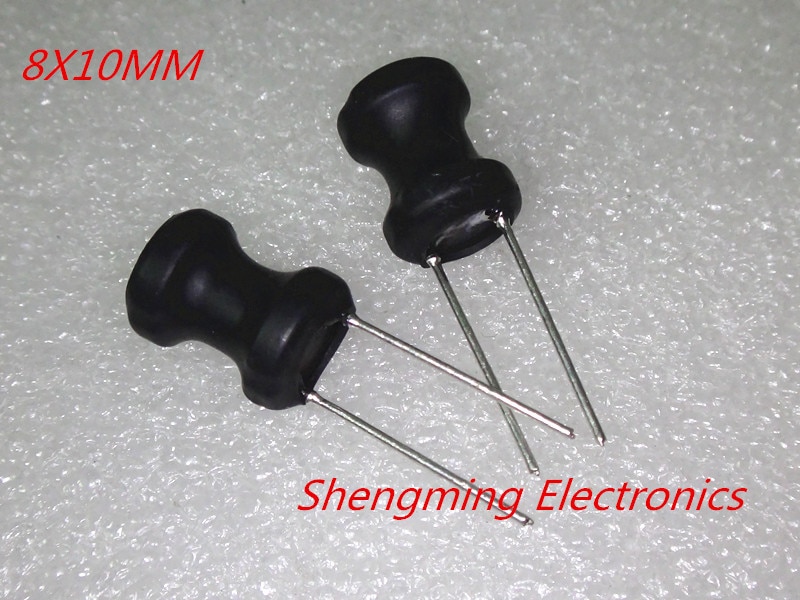 100pcs 150uH 220uH 330uH 470uH 1mH 2.2mH 3.3mH 4.7mH 10mH 8*10 Radial Leaded Power inductor 8x10mm