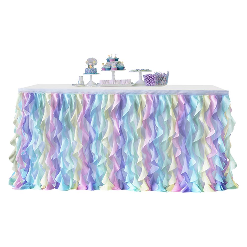 6 Ft Mermaid Curly Willow Table Skirt Tulle Table Skirt for Rectangle Table or Round Table,Tutu Table Skirt for Wedding Party: B