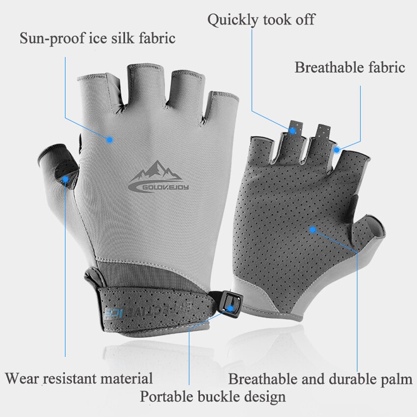 Elastische Männer Finger Handschuhe Reiten Golf Sommer Handschuhe Anti-Uv Sonnenschutz Schweiß-absorbent Atmungs Ice Silk Dünne Handschuhe