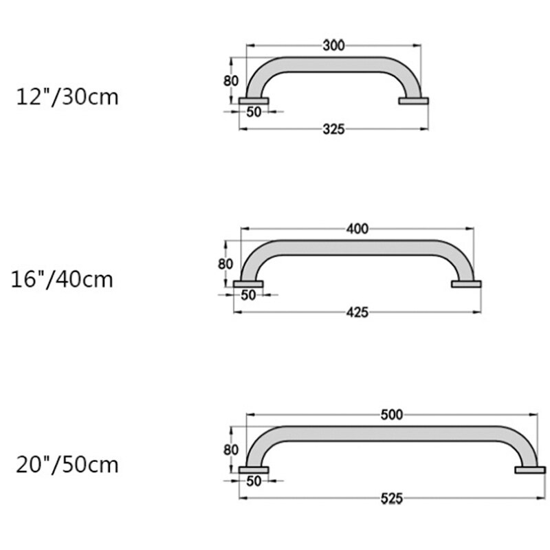 Chrome Grab Bar Wall Mounted Brass Bathroom Tub Toilet Handrail Strong Bath Room Shower Safety Support Handle 30 40 50 cm
