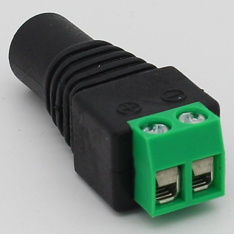 Ingen lödning 2.1 x 5.5mm ström dc-jack stickkontakt dc-kontakt hona + hane dc-kontakt jack adapter trådkontakt cctv-kontakt