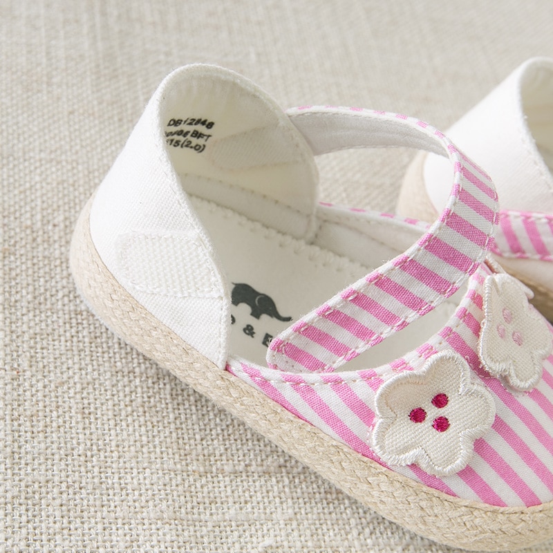 Db12848 dave bella forår baby pige stribede sko født pige afslappede sko blomster barnd sko