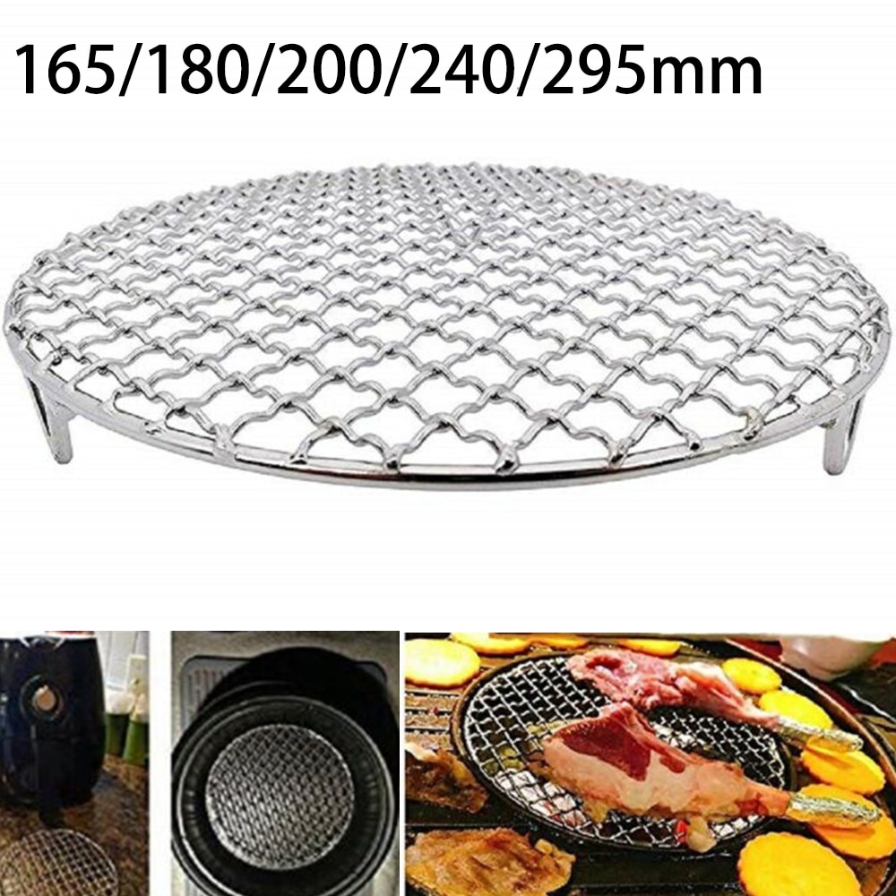 1pcs Round Cooling Baking Rack 304 Stainless Steel Wire Oven Grill Sheet 165mm/180mm/200mm/240mm/295mm BBQ Accessories Korean