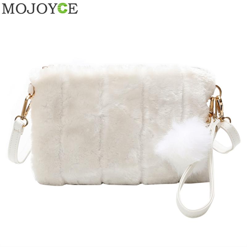 Winter Vrouwen Clutch Bont Pluche Zakken Casual Purse Soft Vrouwen Crossbody Tassen Mode Handtas Portemonnee Bolsas Feminina