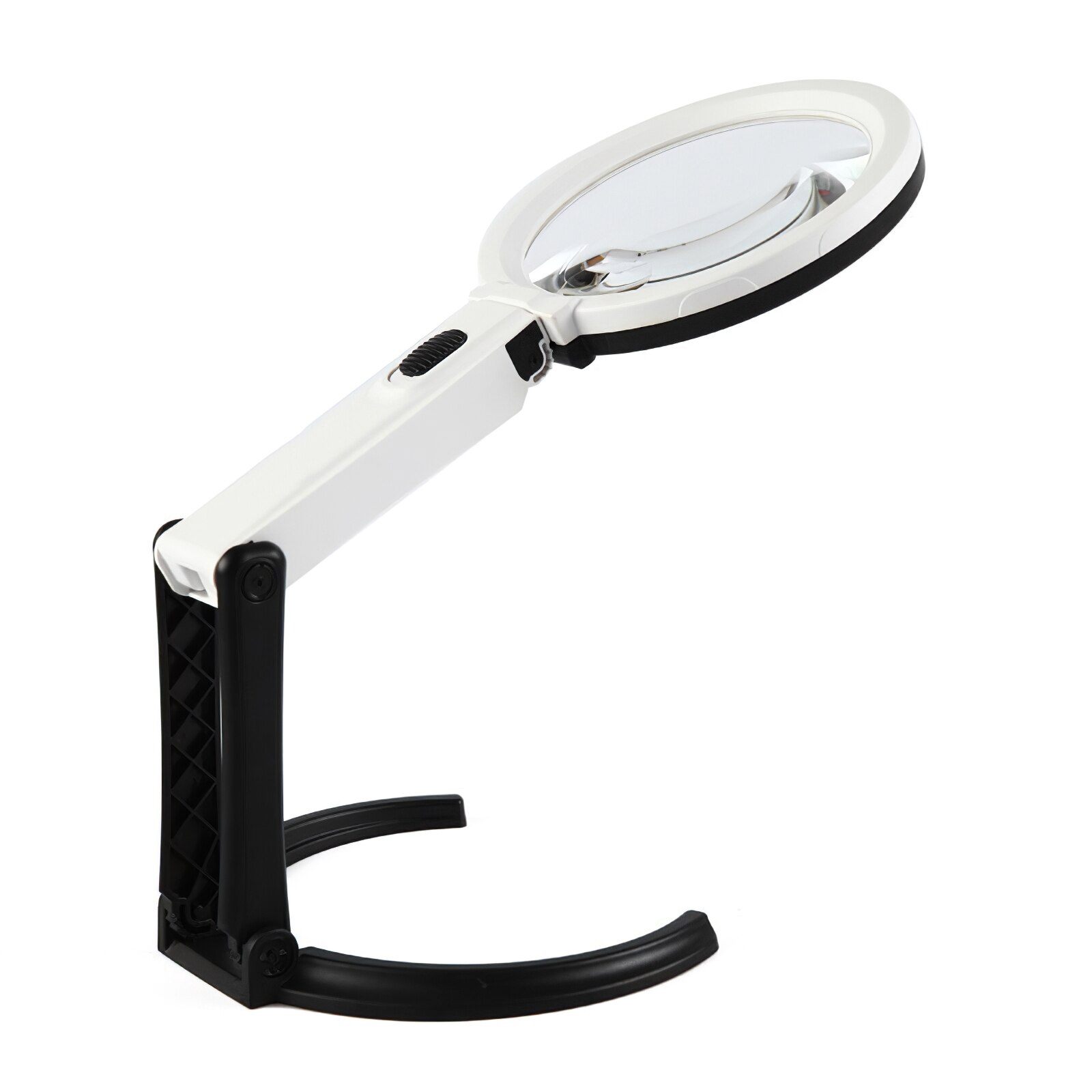 Foldable 5X Magnifying Glass Desk Lamp Magnifier LED Light Reading Lamp with Three Dimming Modes USB Power Supply