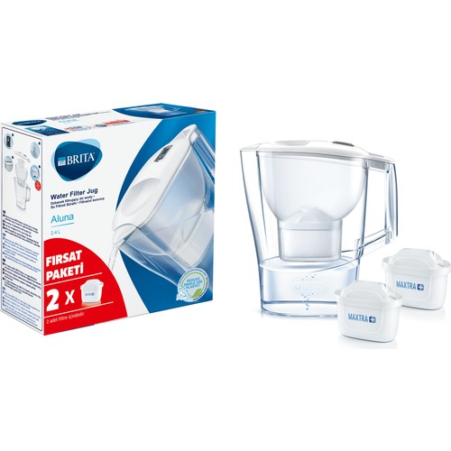 BRITA Aluna-Jarra purificadora de agua con 2 filtros, color blanco