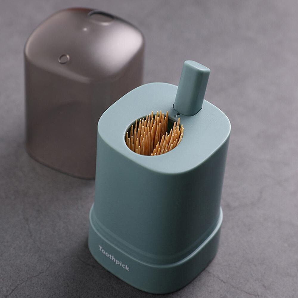 1pc Automatic Pop-Up Toothpick Box Holder Container Portable Toothpick Dispenser Storage Box Swab Organizer Table Decoration