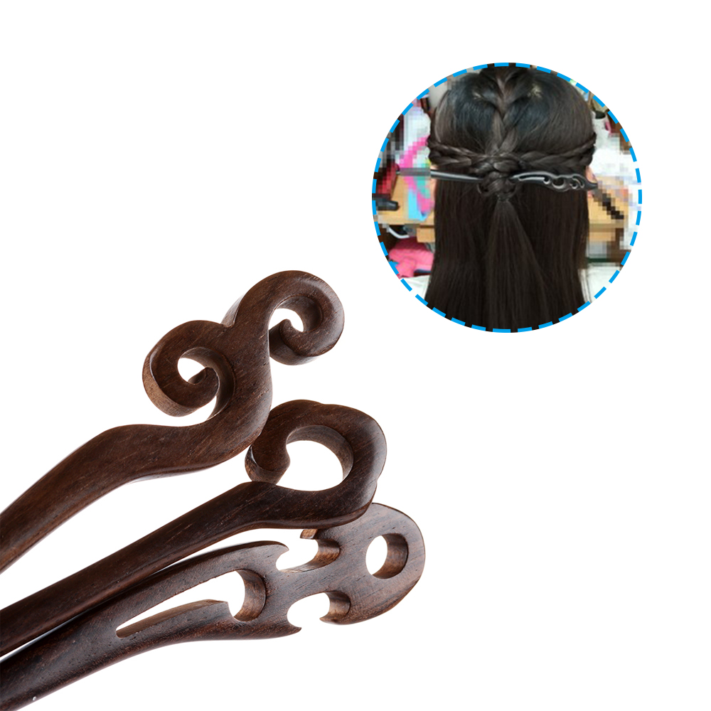 1Pcs Retro Haar Chopstick Vrouwen Onzichtbare Haar Pin Vintage Handgemaakte Gesneden Hout Haarspelden Hair Styling Tool Accessoires Chic