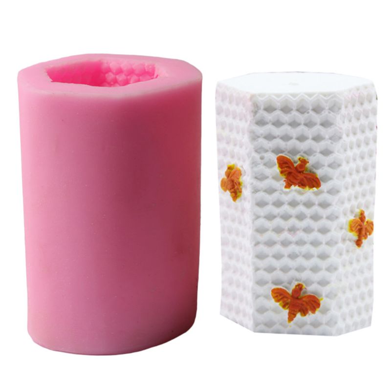 3d honeycomb silikon arom ljus mögel tvål lera gör själv tårta choklad verktyg  c63b