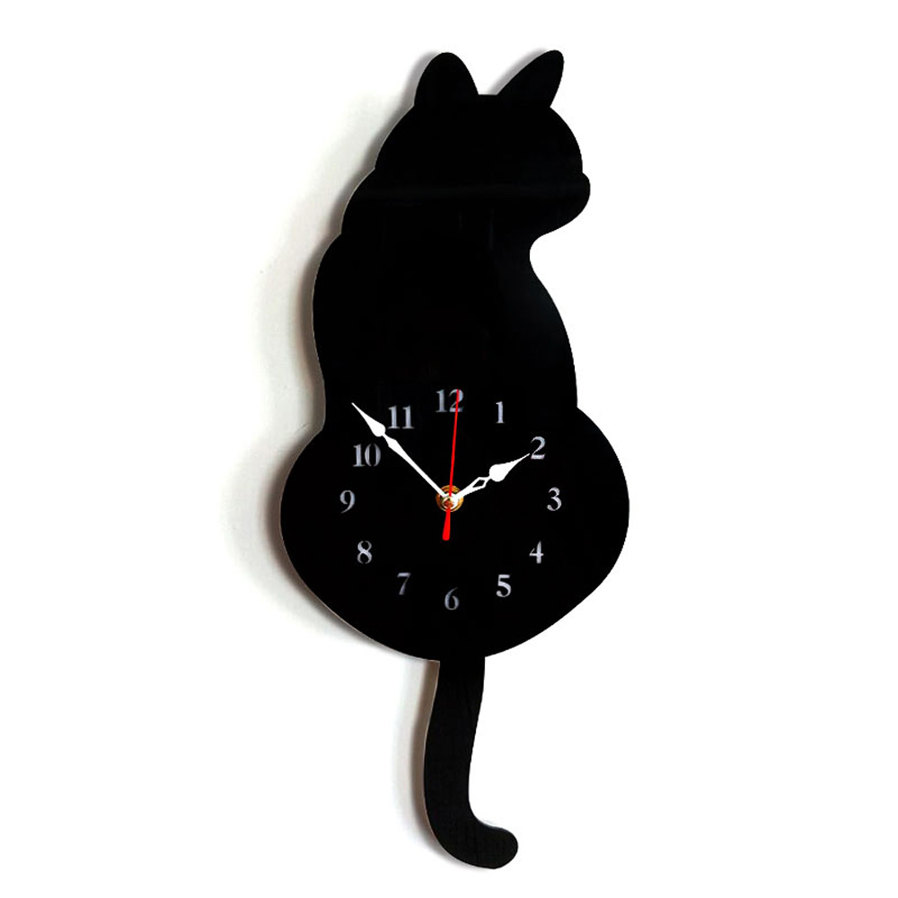 Wall Decoration Wagging Tail Cat Wall Clock For: Default Title