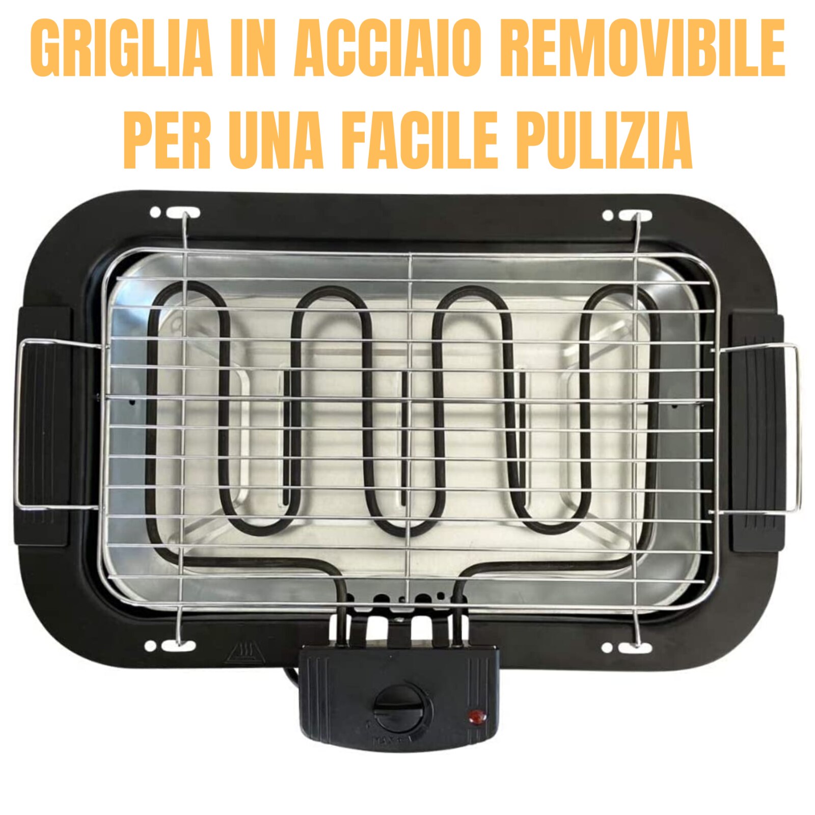 Grill ELETTRICO GRIGLIA BISTECCHIERA BBQ PIASTRA DA GIARDINO TAVOLO 2000W