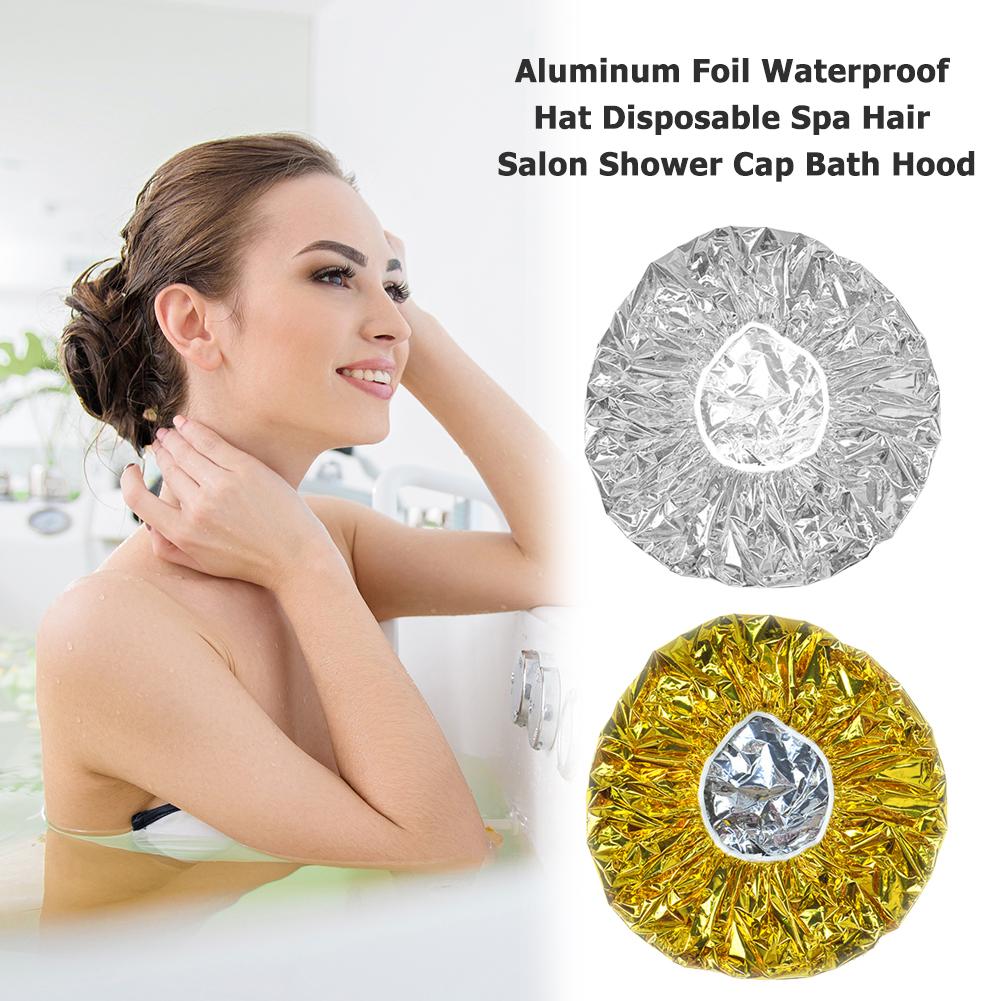 1PC Aluminum Foil Waterproof Heat Insulation Cap for Beauty Salon Hat Disposable Spa Hair Salon Shower Cap Bath Shower Cap