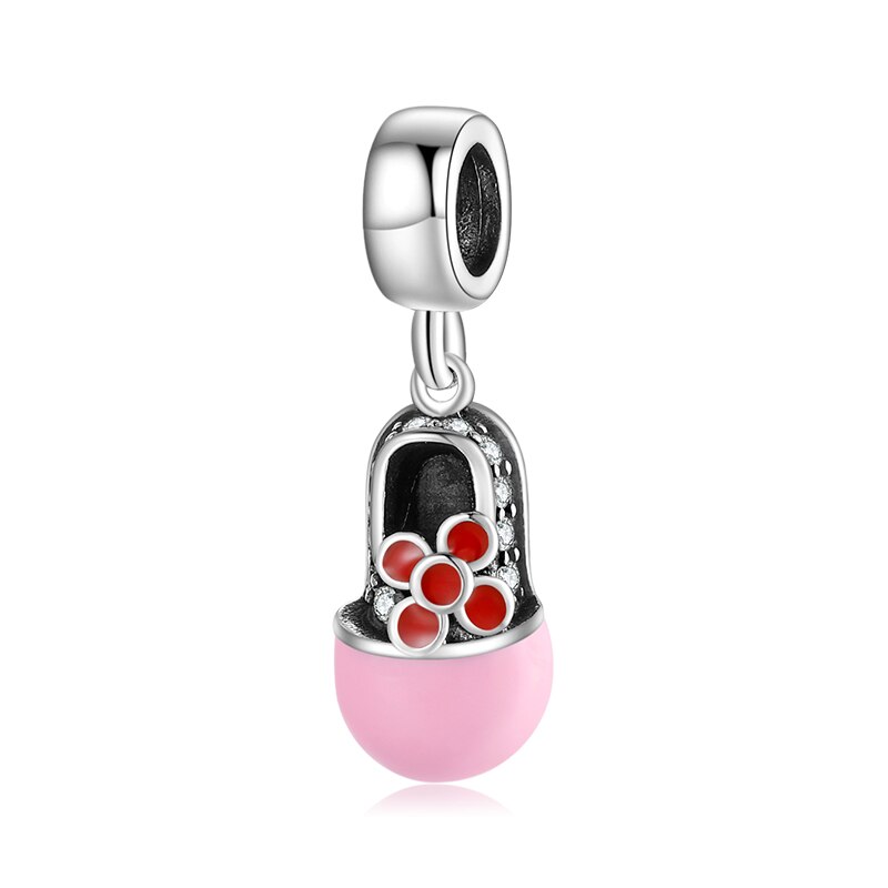 Flip-flops Metal Charm 100% 925 Sterling Silver charms for jewelry Fit Original Charms Bracelets making: PD0189