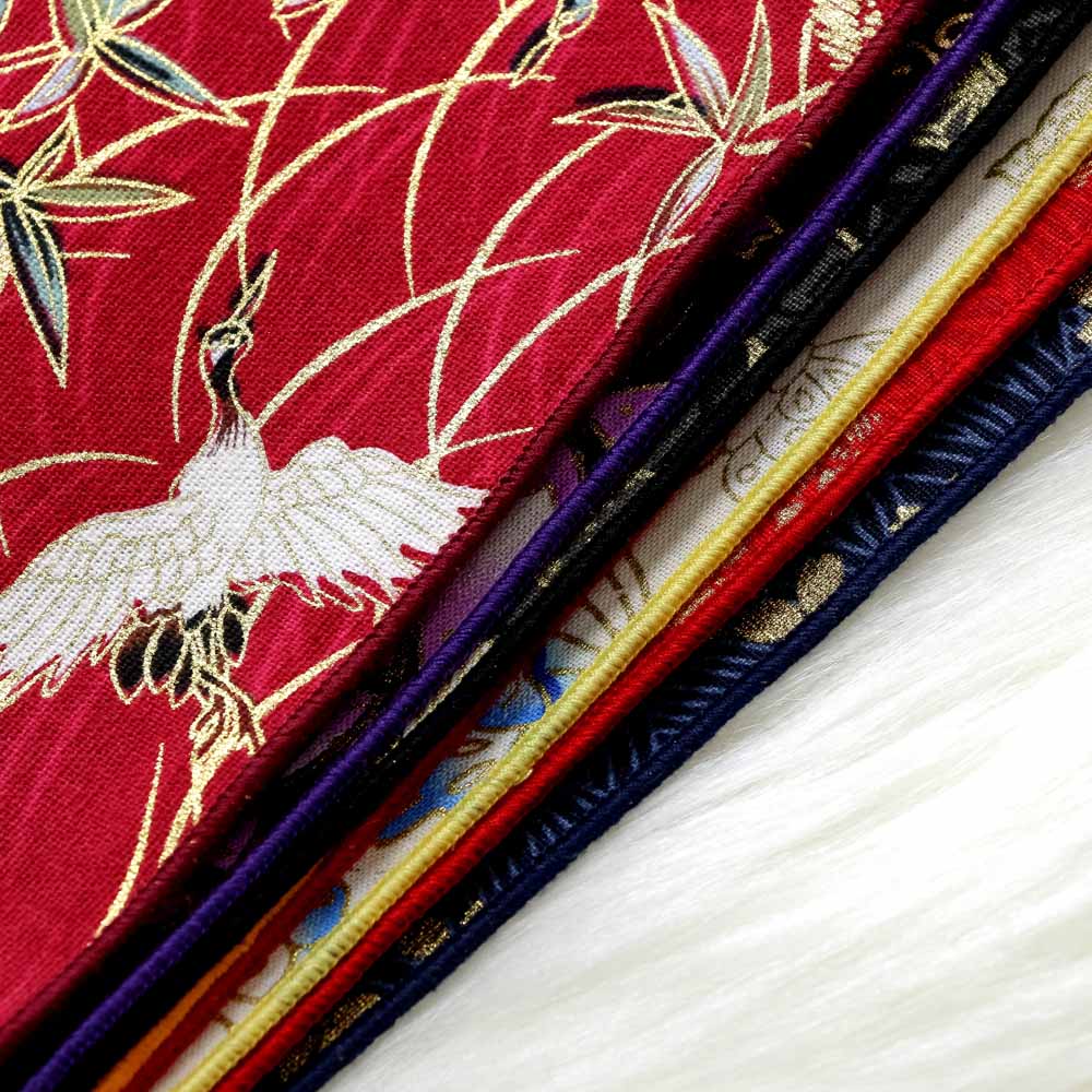 Serviette de poche Style japonais et vent en coton tissu fait à la main Satin bronzant vagues de papillon mouchoir de fleur de cerisier