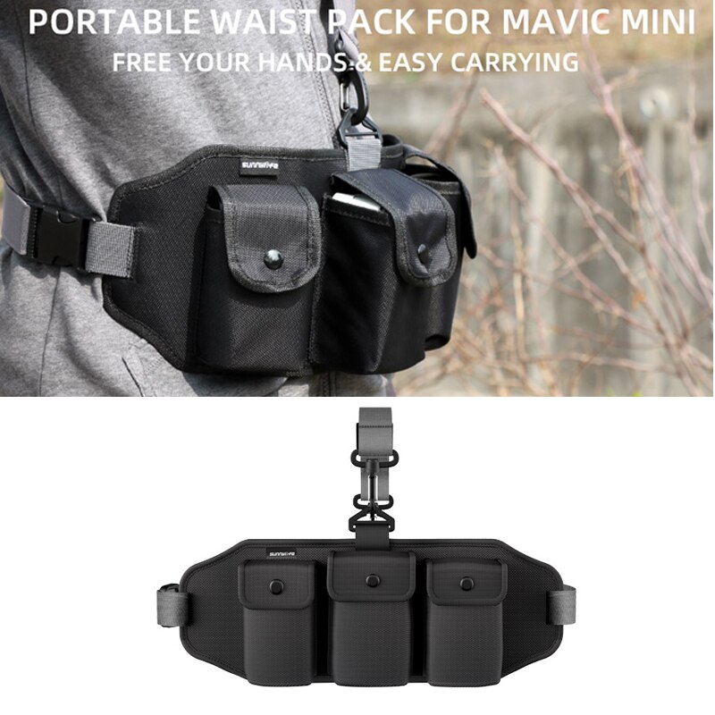 Riñonera portátil para DJI Mavic Mini Drone, control remoto, cargador de batería, bolsa protectora de almacenamiento, correa ajustable