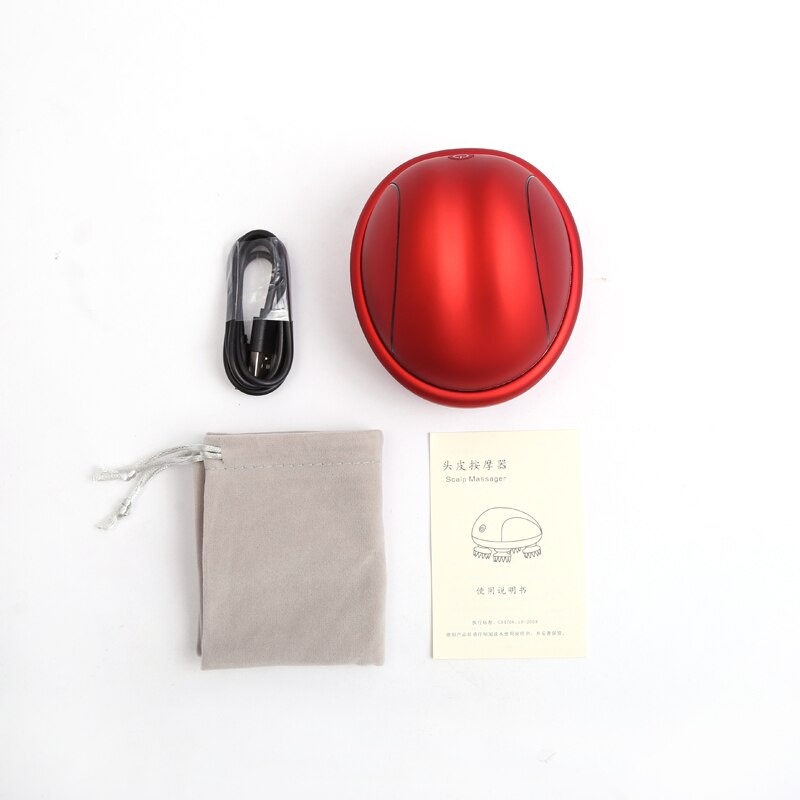 Masajeador de cabeza inteligente con carga eléctrica 3D, masajeador inalámbrico para cuero cabelludo, hombros y cuello, masajeador de tejido profundo: Red NO BOX