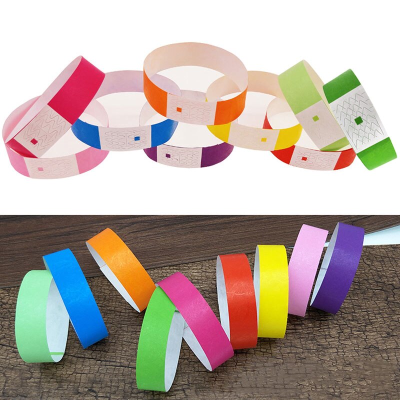 100 Count TYVEK Wristbands 3/4" PAPER WRISTBANDS For EVENTS wedding favors