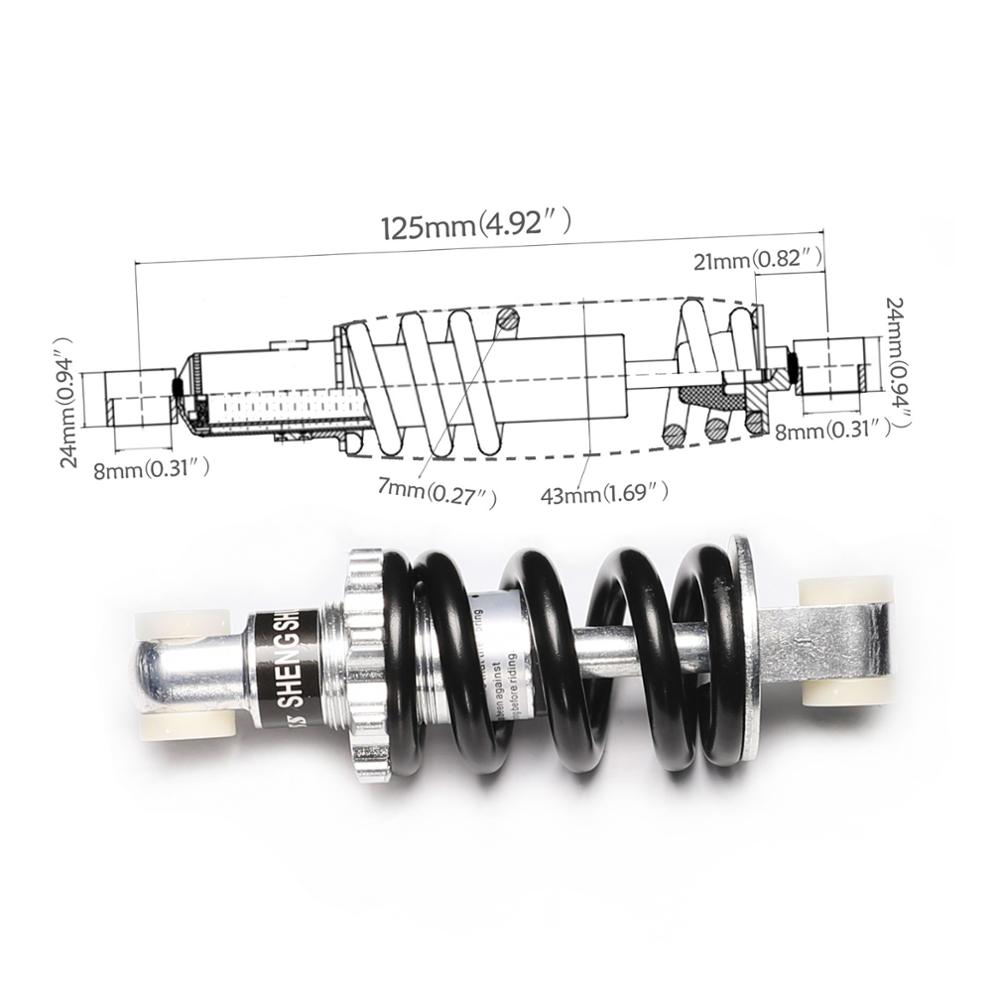 125mm 750Lbs Rear Shock Spring Absorber Suspension E-Bike ATV Scooter Motorcycle